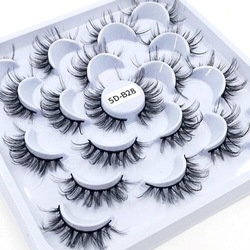 10 Pairs Fluffy Soft 3D Mink Lashes Natural Mink False Eyelashes Dramatic Volume Fake Eyelash Extension Faux Cils Makeup Tools