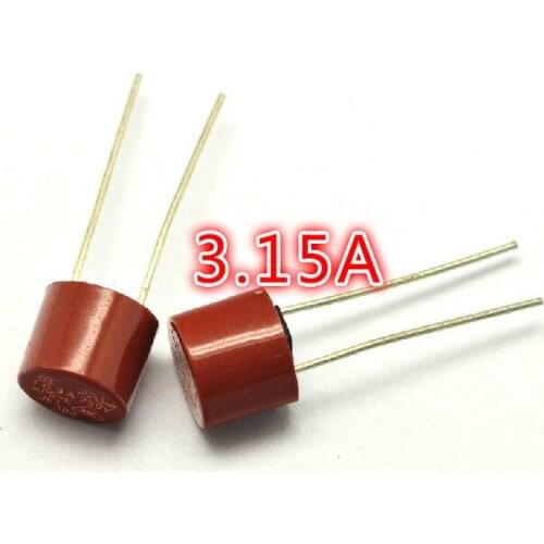 100pcs Full NEW Cylindrical Fuse 3.15A/250V 382 Cylindrical Plastic Fuse T3.15A Slow Fuse LCD TV Power Board Commonly Used