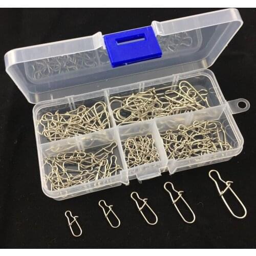 100pcs Nice Fastlock Snap Stainless Steel Fishing -lock Snaps Hooks Connector, 2#-6