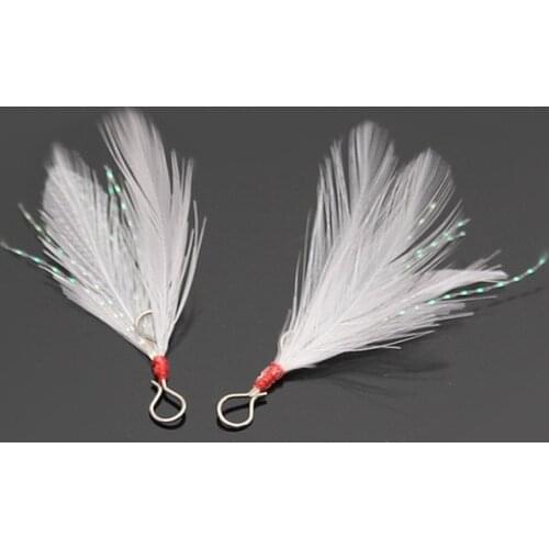 20 pieces Plastic Wooden Soft Metal Fishing Lure Feather Spoon Bait Fishing Accessories Tackle for treble hook