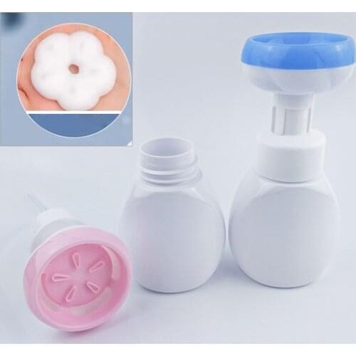 250ml Flower Shape Foam Pump Empty Bottle Liquid Soap Dispenser Plastic Shower Gel Foam Pump Bottle Facial Cleanser Container
