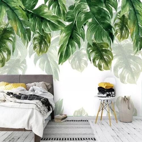 3D Wallpaper Modern Green Leaves Plant Murals Living Room TV Bedroom Study Restaurant Background Wall Papers For Walls 3 D Decor