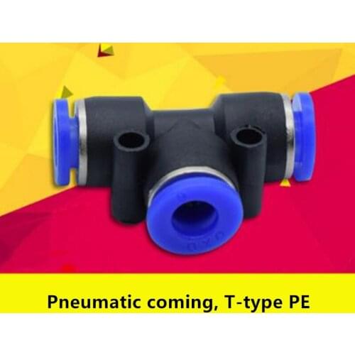 4-5 pcs "T" Pneumatic Connector Tee OD 4/6/8/10/12/14/16 Hose Tube Push in Gas Plastic Pipe Fitting Connectors Quick Fittings