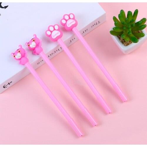 40PCS Creative Stationery Pink Tiger Tiger Claw Gel Pen Full Needle Head Black Signature Pen Cute Cartoon Pen