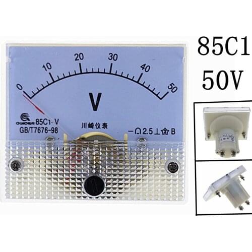 DC 50V Analog Panel Volt Voltage Meter Voltmeter Gauge 85C1 0-50V