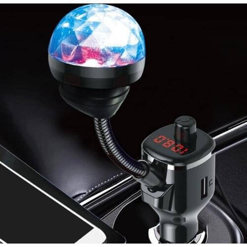 Car Bluetooth Player USB Car Charger Starry Sky Projector Night Light Plug In Car Star Galaxy Lamp Light Roof Ceiling Decoration