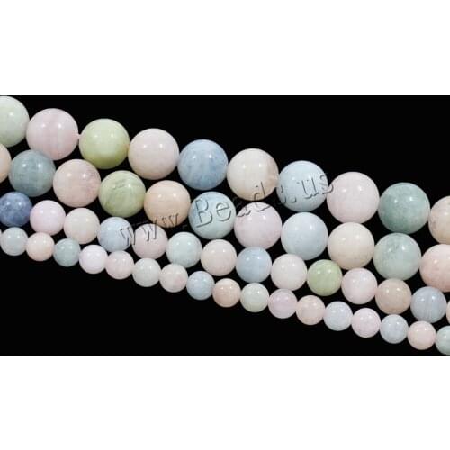 Grade AAA Natural Stone Morganite Beads Round Loose Beads 6mm 8mm 10mm 12mm For Jewelry Making Necklace DIY Bracelet