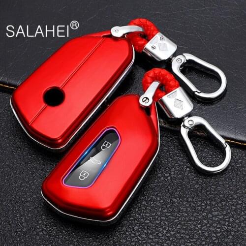 ABS Car Key Case Cover For VW Volkswagen Golf 8 Mk8 2020 Skoda 3 Buttons Smart Keyless Remote Control Fob Cases Keychain Holder