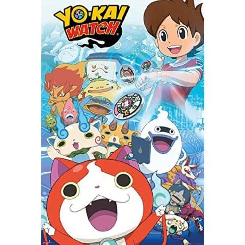 Home Decor Yo-Kai Watch - Manga Anime TV Show-Silk Art Poster Wall Sticker Decoration Gift