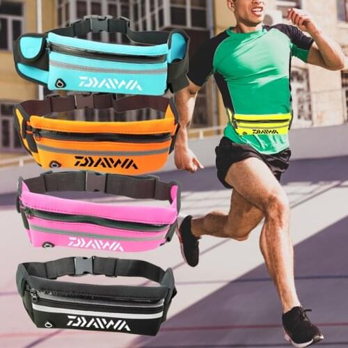 Daiwa Running Waist Bag Outdoor Fitness Mobile Phone Bag Men and Women Fashion Water Bottle Sports Waist Bag Elastic Fitness Bag