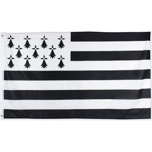 3X5 Ft Breizh Bretagne Llydaw Brittany Flag Polyester Printed Flags and Banners for Decor