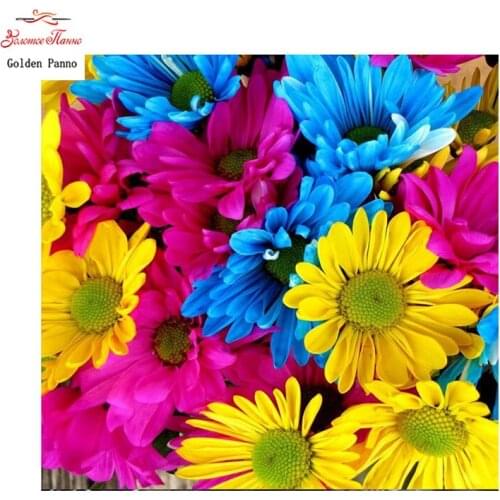 GOLDEN PANNO Diamond Painting Full Square 5D Diy Daimond Embroidery Diamant Mosaic Sale rhinestones pictures Colorful Flower03
