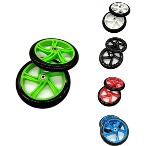 2 Pieces Scooter Wheel 200 mm PU Material Wheel Thickness 30 mm ABEC-7 Bearing Scooter Accessories