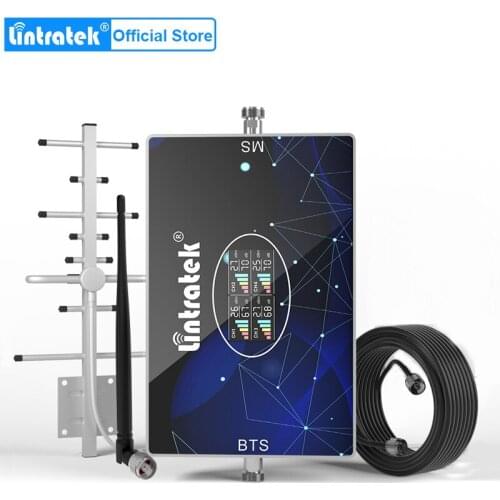 Lintratek 4 Band Signal Booster 2G 3G 4G LTE CDMA PCS AWS 700 850 1900 1700 Moblie Phone Repeater Band 28 Cellular Amplifier Kit