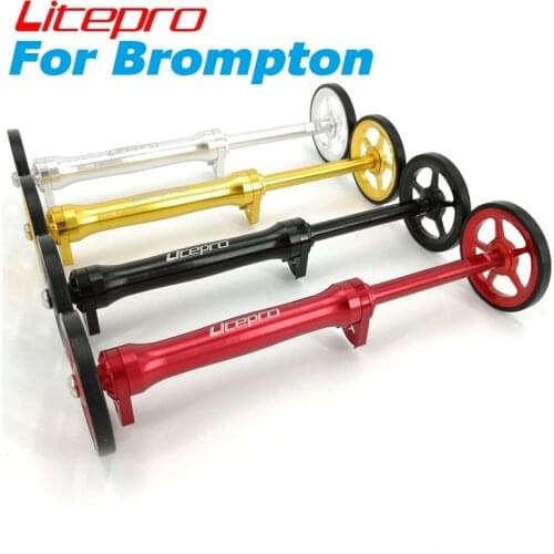 Litepro Easy Wheel & Extension Rod For Brompton Rear Cargo Rack Easywheel Telescopic Rod