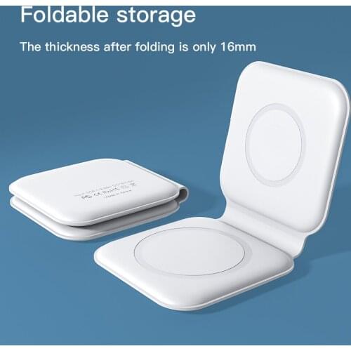 Mag Magnetic Safe Wireless Duo Charger For Apple iPhone 12 Mini 11 Pro Max 2 in 1 Folding Fast Charging Pad For Airpods IWatch