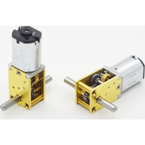 Micro N20 Full Metal Gearbox Worm Gear Motor DC 3V-12V 4rpm- 380rpm Slow Speed High Torque Dual Axis DC Motor