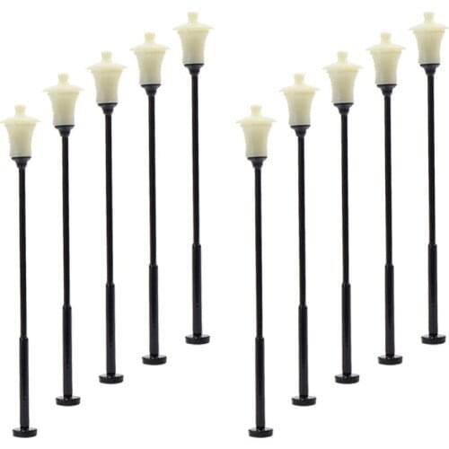 10pcs Model Railway Led Lamppost Lamps Street Lights HO Scale 55mm 12V New LYM08 model outdoor lamp yard light leds