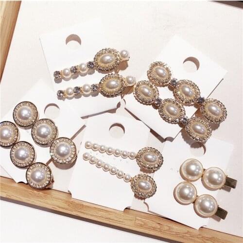 Fashion pearls Hairpins Hair Accessories for Women Girls Spring clips Hair Clips Elegant lady Hair Clips Barrette Headwear