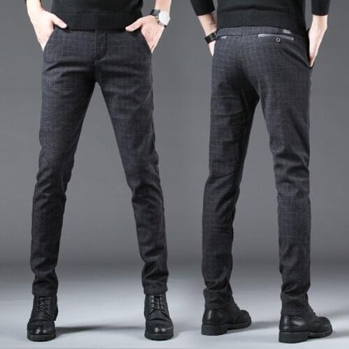 2021 Spring Non-Iron Dress Men Classic Pants Fashion Business Chino Pant Male Stretch Slim Fit Elastic Long Casual Black Trouser