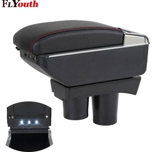 Armrest Box For Citroen C-elysee/ Peugeot 301 2012-2016 USB Charging LED Light Arm Rest Rotatable Centre Console Storage Box