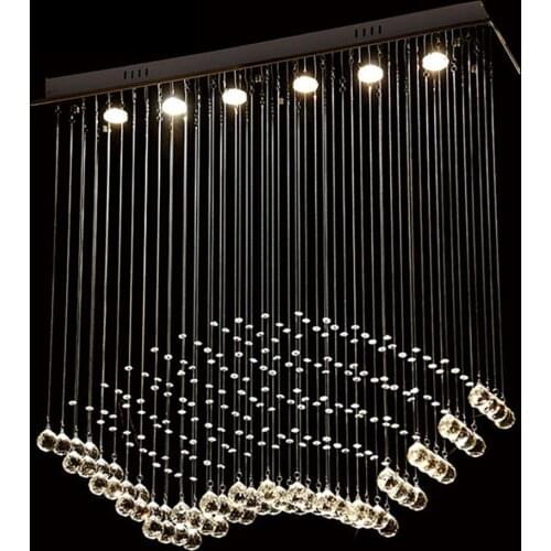 Simple rectangular dining room lights modern bedroom LED ceiling light atmosphere living room fan-shaped crystal chandeliers