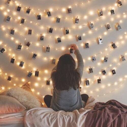 LED Photo Clip Lamp Bright String Light Hanging Plastic decorative Light Mini String Light New Years Party Christmas Decoration
