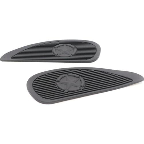 Black Universal Motorcycle Gas Fuel tank Rubber Stickers Pad Protector sheath 3M side Cruiser Chopper Cafe Racer Old School