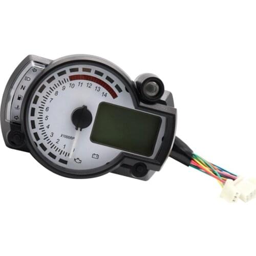 Universal 7 Backlight LCD Motorcycle Speedometer Odometer Gauge 14000 RPM 299 KMH MPH