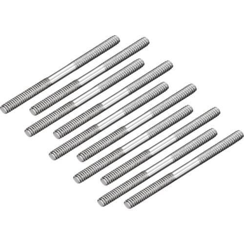 Uxcell 10pcs M2 Pushrod Connector Two Side Thread Stainless Steel Rod Linkage 25mm 30mm 35mm 45mm 55mm 65mm for RC Boat Car