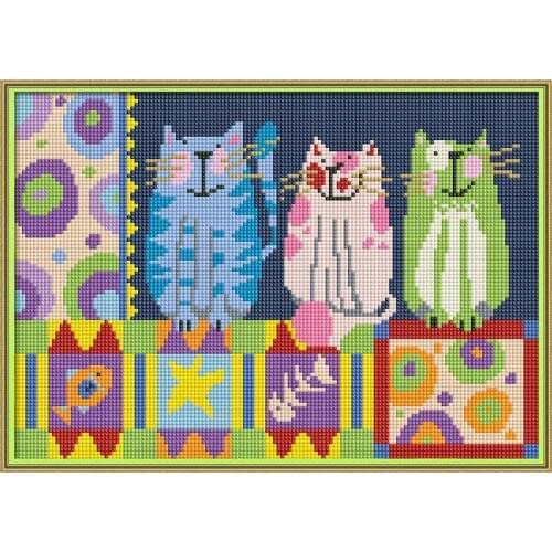 Everlasting Love Abstract Painting Cats Chinese 5d Diamond Painting Full Square Christmas Decorations For Home Wedding Halloween