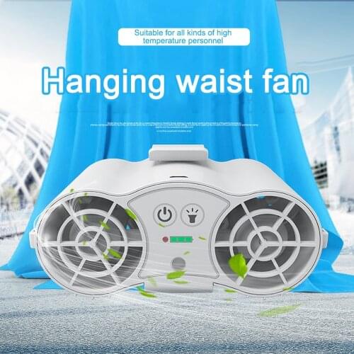 Fans 10W 6000mAH Usb Charge Mini- Hold Hanging Waist Type Double Fan Student Outdoors Portable Large Wind Fan Mini Air Cooler 6