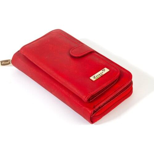 Vintage Womens Wallet кошелек женский кошелек Red Womens Cover Clutch Wallet Coin Purses Female Money Credit Card Holder