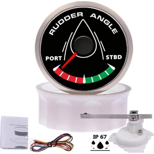Waterproof 52mm Boat Marine Rudder Angle Indicator 0-190 ohm Rudder Angle Sensor with 8 color backlight for 12V/24V