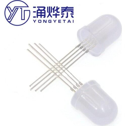 YYT 20PCS F10 foggy common cathode and common anode four-pin RGB in-line LED light-emitting diode lamp beads