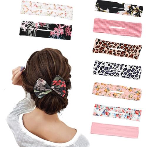 Women Deft Bun Hair Bands Marker Knotted Wire Headband Girls Print Hairpin Flexible Reusable Bun Maker Easy Use Hair Accessories