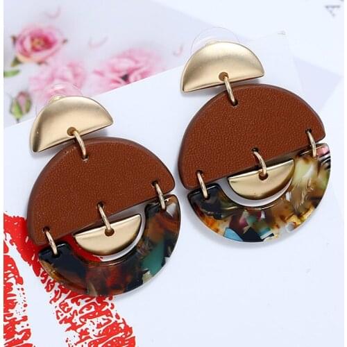 Vintage Acrylic Earrings for Women Geometric Dangle Earings Fashion Jewelry 2018 Brincos Orecchini Brinco Pendientes Aretes