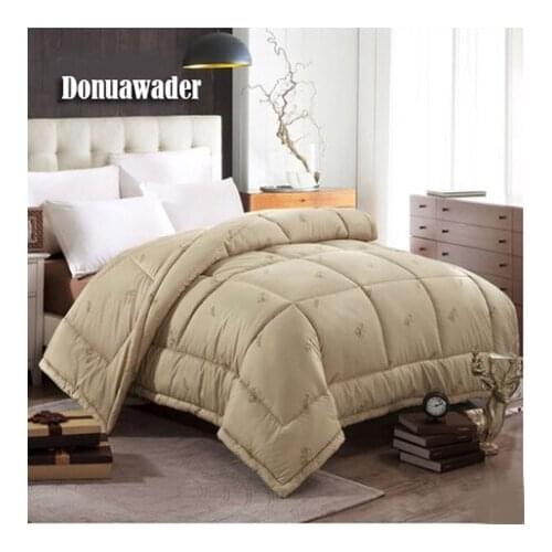 160*210cm Camel Hair Winter Comforter Quilted Top Blanket Twin Edredon alicoco hair duvet insert Bedspread dekbedden Quilt futon