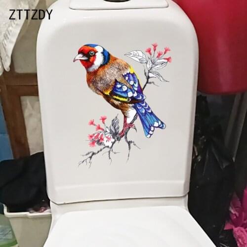 ZTTZDY 19.9×25.3CM Classical Flowers And Birds Bedroom Wall Decoration Decals Bathroom Toilet Stickers T2-1340
