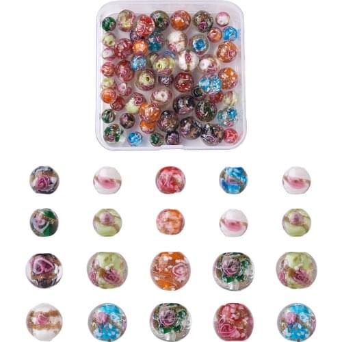 1Box Handmade Lampwork Beads Flower Pattern Mixed Color for DIY Jewelry Finding Making Necklaces Bracelets Handicraft Supplies