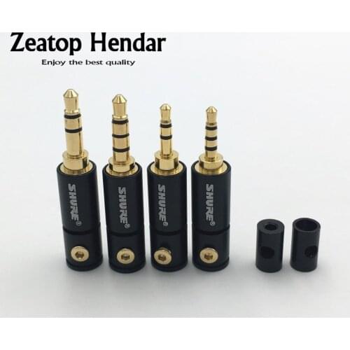 100Pcs 2.5 / 3.5 mm 3 / 4 Pole Stereo Male Jack 2.5mm 3.5mm Audio Plug Connector DIY Solder Adapter for Shure 2mm 4mm 6mm Cable