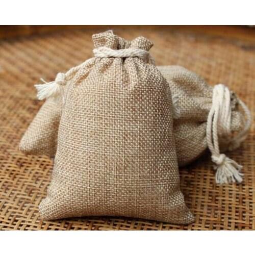 20*30cm 10pcs Vintage Style Jute Sacks Drawstring Gift Bags For Jewelry/wedding/christmas/birthday Packaging Linen Pouch Bags