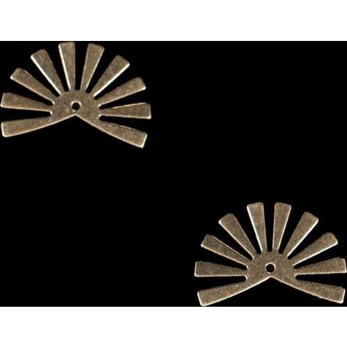 20pieces 17.2*25mm brass fa20pieces 17.2*25mm brass fashion hollow single hole semicircular flower earrings charm pendant DIY ea