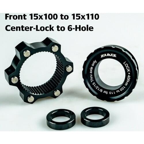 ZRACE Bicycle Center Lock Hub Boost Adapter, Bike Center-Lock for 6-Hole , Front 15x100 to 15x110, Rear 12x142 to 12x148 Boost