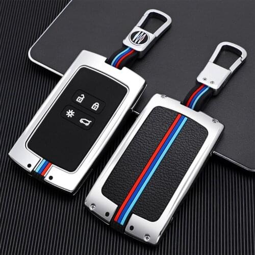 Car Key Case Car Key Protective Case For Megane/Koleao With Key Chain Carbon Fibe Cover For Koleos Dropshipping