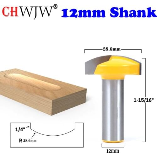 CHWJW 1PC 12mm Shank Horizontal Crown Router Bit CNC Router Bit Large Bowl Router Bit knife Woodworking cutter
