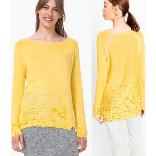 Spanish 2-color spring and autumn gold knitwear and sweater