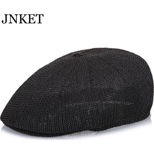 JNKET New Unisex Breathable Berets Hat Peaked Cap Casual Duckbill Cap Outdoor Sports Sunhat Summer Straw Hat Casquette