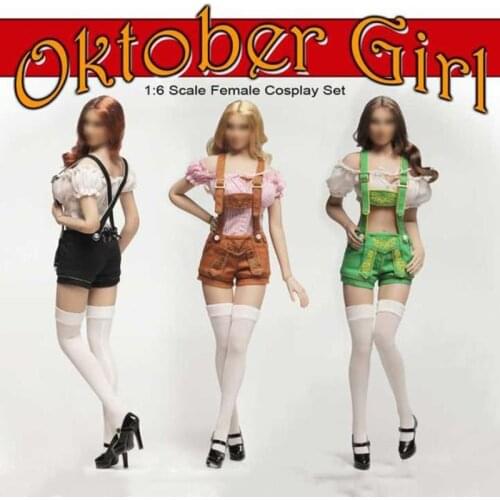 1/6 Scale FGC2017Female Sexy Student ShortSkirt Dress up German BeerFestival Clothes Clothing Set or12"Action Figure Female Body