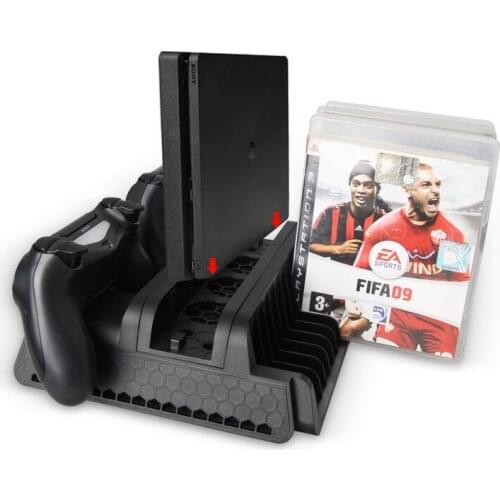 Multifunction PS4/Slim/PRO USB Vertical Stand+Cooling Fan Cooler+Dual Controller Charger Charging Station for Sony Playstation 4